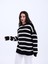 Fh Fashionhere 43111 Triko Çizgili Salaş Kazak-Siyah-Ekru 2