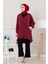 Kapüşonlu Fermuarlı Zeze Kap-Bordo 2