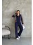 Fh Fashionhere Osy Modal Yumuşak Dokulu Kumaş Kapüşonlu Leopar Desenli Fermuarlı Takım - Lacivert 1