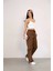 Fh Fashionhere Praşut Kumaş Paça Cepli Baggy Eşofman - Kahve 2