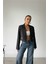 Fh Fashionhere Arkası Inci Düğme Detaylı Crop Ceket - Siyah 2