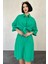 Fh Fashionhere Yeşil Kısa Kollu Keten Gömlek ve Şort Takım 2