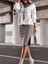 Fh Fashionhere Kadın Uzun Kollu V Yakalı Iki Iplik Bluz ve Şardonlu Kaşkorse Etek Ikili Takım 3