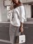 Fh Fashionhere Kadın Uzun Kollu V Yakalı Iki Iplik Bluz ve Şardonlu Kaşkorse Etek Ikili Takım 5