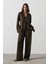 Fh Fashionhere Önden Biyeli Bluz ve Pantolon Takım - Haki 1