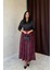 Fh Fashionhere Bordo Leopar Büzgülü Uzun Etek 1