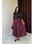 Fh Fashionhere Bordo Leopar Büzgülü Uzun Etek 2