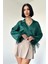 Fh Fashionhere Zümrüt Kolları Tüylü Saten Crop 4