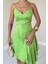Fh Fashionhere Yeşil Jakarlı Asimetrik Elbise 3