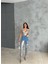 Fh Fashionhere Diz Yırtık Varaklı Mom Kot Pantolon - Gümüş 2
