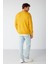 Travis Erkek Yumuşacık Kumaşlı Regular Fit Yuvarlak yakalı Safran Sarı Sweatshirt 5