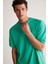 Jett Erkek Oversize Fit %100 Pamuk Kalın Dokulu Yeşil T-shirt 3