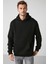 Draco Erkek Yumuşacık Kumaşlı Örme 3 Iplik Oversize Kapüşonlu Kanguru Cepli Siyah Sweatshirt 1
