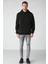 Draco Erkek Yumuşacık Kumaşlı Örme 3 Iplik Oversize Kapüşonlu Kanguru Cepli Siyah Sweatshirt 4