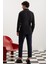Branham Erkek Ultra Esnek Pamuk Elastan Kumaşlı Slim Fit Poplin Siyah Gömlek 7