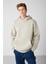 Draco Erkek Yumuşacık Kumaşlı Örme 3 Iplik Oversize Kapüşonlu Kanguru Cepli Taş Rengi Sweatshirt 3