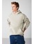 Draco Erkek Yumuşacık Kumaşlı Örme 3 Iplik Oversize Kapüşonlu Kanguru Cepli Taş Rengi Sweatshirt 4