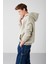 Draco Erkek Yumuşacık Kumaşlı Örme 3 Iplik Oversize Kapüşonlu Kanguru Cepli Taş Rengi Sweatshirt 5
