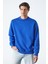 Travis Erkek Yumuşacık Kumaşlı Regular Fit Yuvarlak yakalı Saks Mavi Sweatshirt 1