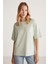 Jemmy Kadın Basic Süprem Dokuma Relaxed %100 Organik Pamuk Mint Yeşil T-shirt 2