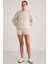 Maisie Kadın Scuba Kumaşlı Aşırı Yumuşak Yuvarlak Yakalı Oversize Vanilya Sweatshirt 2