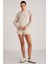 Maisie Kadın Scuba Kumaşlı Aşırı Yumuşak Yuvarlak Yakalı Oversize Vanilya Sweatshirt 4