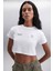 MORAN Kadın %100 Pamuk Beyaz / Yeşil T-Shirt 1