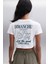 MORAN Kadın %100 Pamuk Beyaz / Yeşil T-Shirt 2