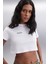 MORAN Kadın %100 Pamuk Beyaz / Yeşil T-Shirt 4