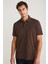 Eddıe Erkek Slim Fit %100 Pamuk Acı Kahve Polo Yaka T-shirt 1