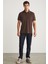 Eddıe Erkek Slim Fit %100 Pamuk Acı Kahve Polo Yaka T-shirt 2