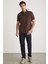Eddıe Erkek Slim Fit %100 Pamuk Acı Kahve Polo Yaka T-shirt 3