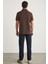 Eddıe Erkek Slim Fit %100 Pamuk Acı Kahve Polo Yaka T-shirt 5