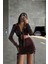 Fh Fashionhere Simli Kumaş Bağlama Detaylı Crop Bluz - Kısa Büzgü Detaylı Etek - Bordo 1