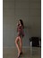 Fh Fashionhere Simli Kumaş Bağlama Detaylı Crop Bluz - Kısa Büzgü Detaylı Etek - Bordo 2