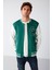 Advanced Erkek Bomber Üç Boyutlu Aplikeli Çıt Çıtlı Bomber Yeşil Sweatshirt 2