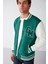 Advanced Erkek Bomber Üç Boyutlu Aplikeli Çıt Çıtlı Bomber Yeşil Sweatshirt 3