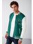 Advanced Erkek Bomber Üç Boyutlu Aplikeli Çıt Çıtlı Bomber Yeşil Sweatshirt 4