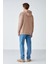 Epic Erkek Yumusaçık Kumaşlı Kapüşonlu Kordonlu Regular Fit Nakışlı Vizon Sweatshirt 6