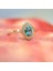Gümüş Yüzük - Mavi Topaz Oval Kesim Yan Zirkon Taşlı Modern Tasarım 925 Ayar Gümüş Yüzük Tektaş Günlük-Hediyelik 8