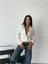 Fh Fashionhere Deri Crop Ceket Tek Düğme - Beyaz 4