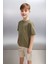 OCTAVE Erkek Oversize Haki T-Shirt 4