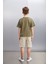 OCTAVE Erkek Oversize Haki T-Shirt 5