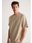 Bruce Erkek 2 Li Set Özel Dokulu Kumaşlı Oversize Fit Bej Alt-Üst Takım 3