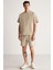 Bruce Erkek 2 Li Set Özel Dokulu Kumaşlı Oversize Fit Bej Alt-Üst Takım 7