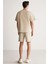 Bruce Erkek 2 Li Set Özel Dokulu Kumaşlı Oversize Fit Bej Alt-Üst Takım 8