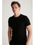 Jeremy Erkek Slim Fit Triko Görünümlü Kumaşlı Triko Yakalı Kalın Dokulu Siyah T-Shirt 1