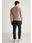 Jeremy Erkek Slim Fit Triko Görünümlü Kumaşlı Triko Yakalı Kalın Dokulu Vizon T-Shirt 6