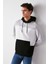 Clyde Erkek Bloklu Kapüşonlu Kordonlu Içi Polarlı Siyah Sweatshirt 3