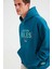 Mood Erkek Içi Polarlı Yazı Baskılı Yakası Çıtçıtlı Kapüşonlu Petrol Yeşili Sweatshirt 4